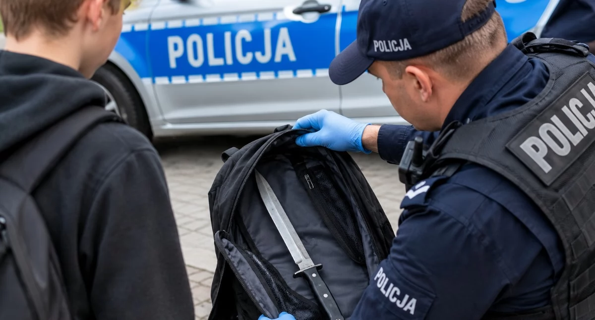 Kronika kryminalna, latek chciał zrobić jatkę szkole! - zdjęcie, fotografia